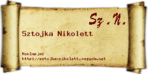 Sztojka Nikolett névjegykártya