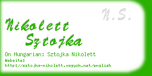 nikolett sztojka business card